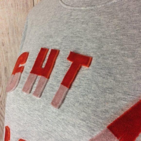 Guess Women's Size Large Grey Light My Fire Sweatshirt Long Sleeves Crew Neck - Picture 4 of 8